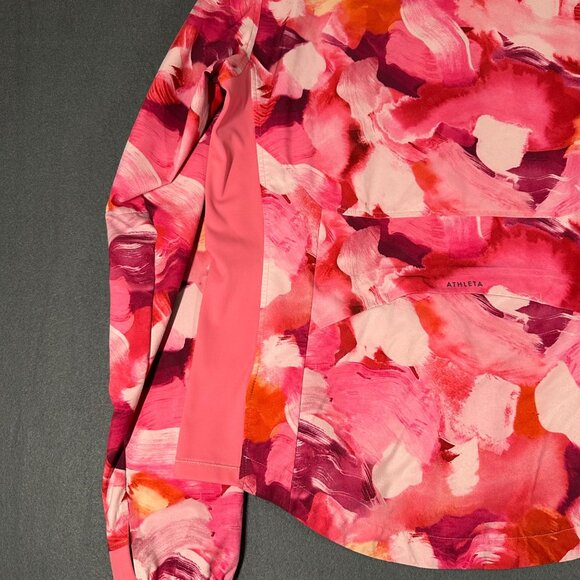 Athleta Womens Medium Pink Run With It Full Zip Long Sleeve Jacket Pockets - Picture 14 of 14